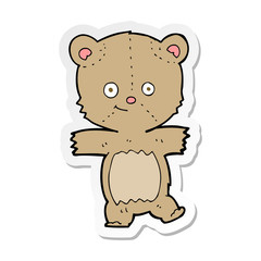 sticker of a cartoon funny teddy bear