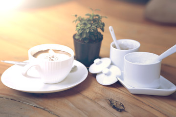 cup of coffee on the morning table