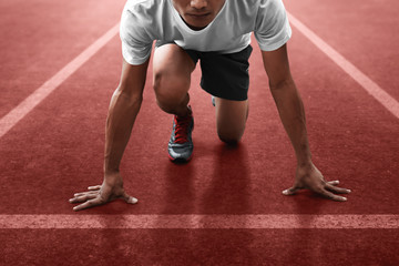 Athlete in starting position