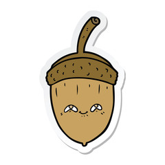 sticker of a cartoon acorn