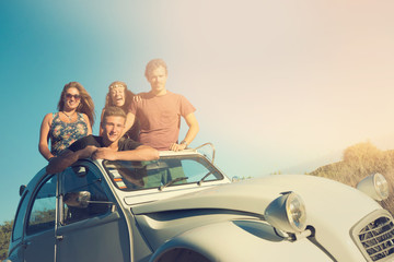 Friends in a car