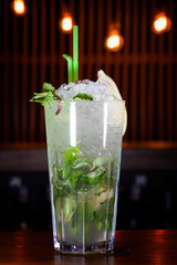 mojito cocktail on a dark background