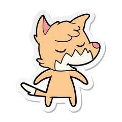 sticker of a friendly cartoon fox