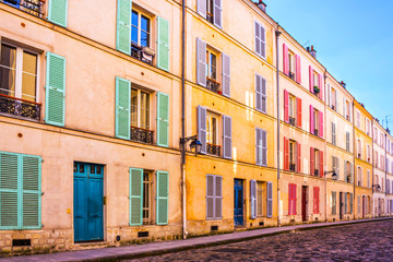 Colorful old building in Paris, France