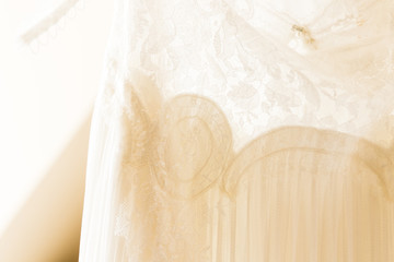 White Wedding dress detail