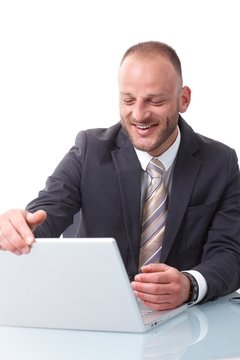 Businessman with laptop