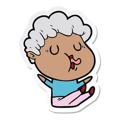 sticker of a cartoon man singing