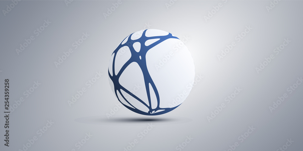 Poster abstract globe design - networks