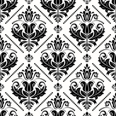 Classic seamless vector pattern. Damask orient ornament. Classic vintage background. Orient black and white ornament for fabric, wallpaper and packaging