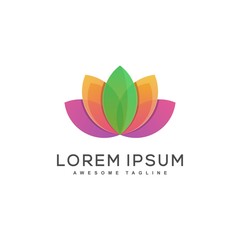 Fototapeta premium Lotus Multicolored illustration Concept illustration vector template