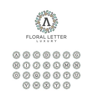 Floral Letter Pack Concept illustration vector template