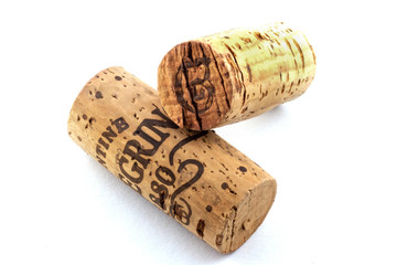 Wine corks isolated on white background