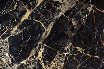 Black marble with beautiful yellow streaks, called New Portoro