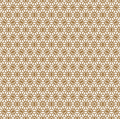 Seamless japanese pattern shoji kumiko in golden.