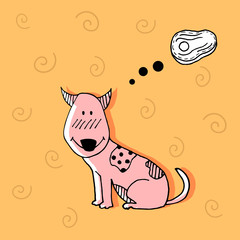 Funny dog hand doodle childish print. Perfect for t-shirt, apparel, cards, poster, nursery decoration. Vector Illustration