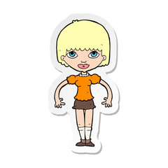 sticker of a cartoon girl
