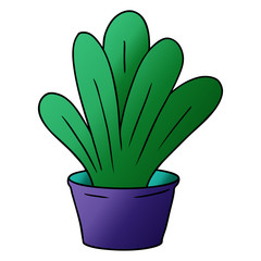 gradient cartoon doodle of a green indoor plant
