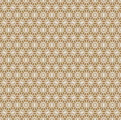 Seamless pattern based on traditional Japanese ornament.Golden color background.