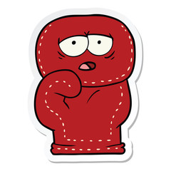 sticker of a cartoon boxing glove