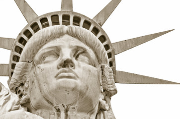 New York City, visage statue de la liberté, traité en blanc