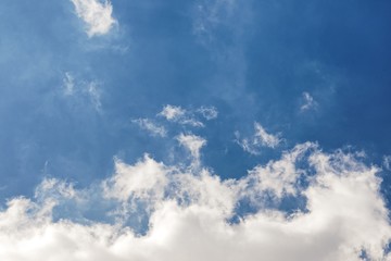 Blue sky background with white clouds