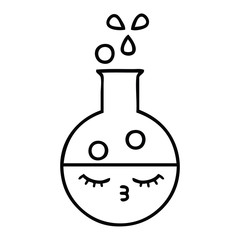 line drawing cartoon test tube