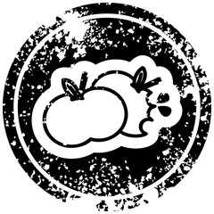 bitten apples distressed icon