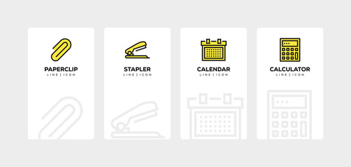 STATIONERY LINE ICON SET