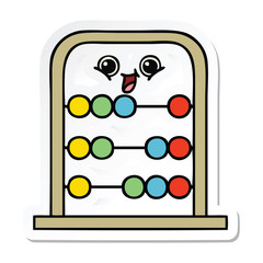 sticker of a cute cartoon abacus