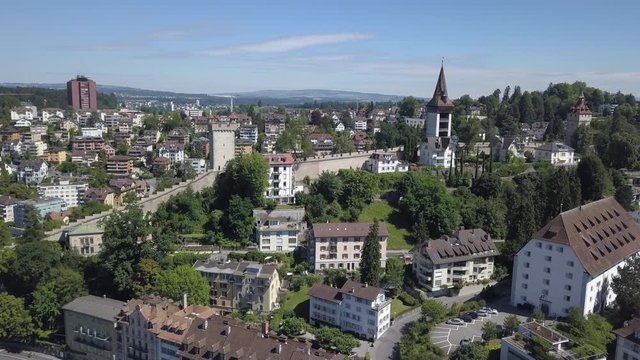 The famous old Musegg wall above Lucerne in the heart of Switzerland.