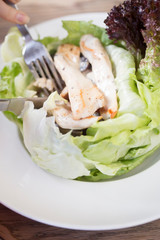 Chicken Caesar salad with parmesan