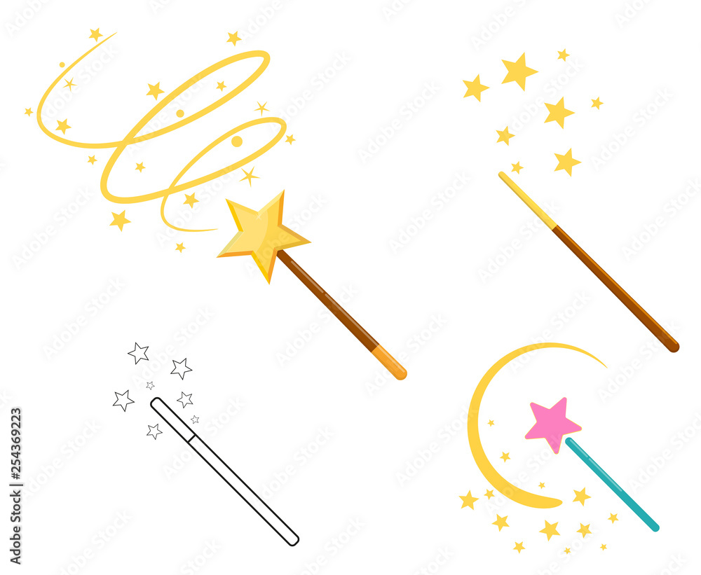 Wall mural Magic wand set