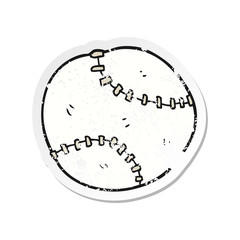 retro distressed sticker of a cartoon sports ball