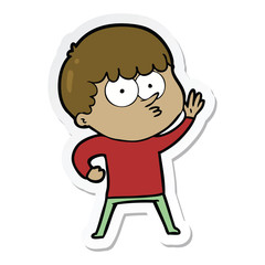 Obraz premium sticker of a cartoon curious boy