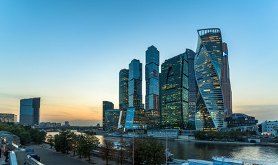 Fototapeta na wymiar Evening Moscow City