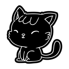 cartoon icon of cute kawaii cat