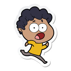 sticker of a cartoon man gasping in surprise