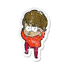 distressed sticker of a cartoon woman