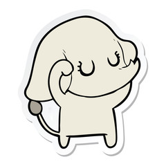sticker of a cute cartoon elephant