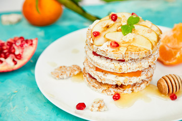 Vegan, diet, organic natural birthday cake with rice crisp