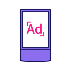 Street advertising lightbox color icon