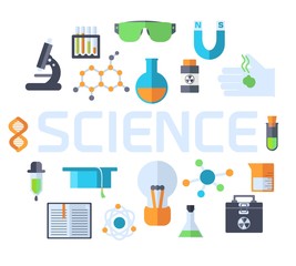 Retro experiments in a science chemistry laboratory icon concept. Vector illustration design template for web and mobile