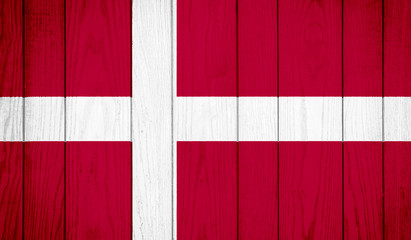 Flag of Denmark on wooden background