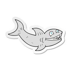 sticker of a cartoon shark