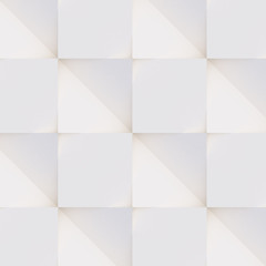 3D pattern made of white and beige geometric shapes, creative background or wallpaper surface made of light and shadow. Futuristic seamless decorative abstract texture design, simple graphic elements
