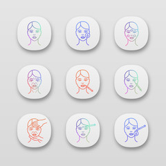 Neurotoxin injection app icons set