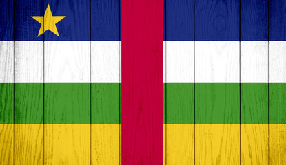 Flag of Central African Republic on wooden background