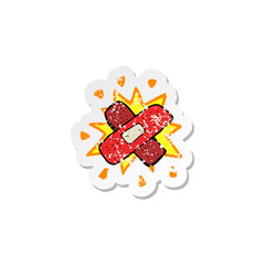 retro distressed sticker of a cartoon plaster