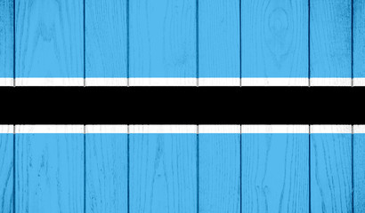 Flag of Botswana on wooden background