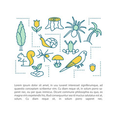 Biodiversity concept linear illustration